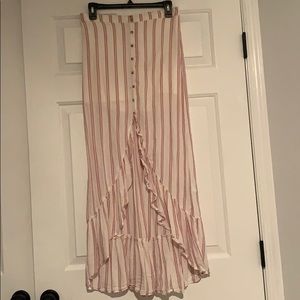 Striped High-Low skirt